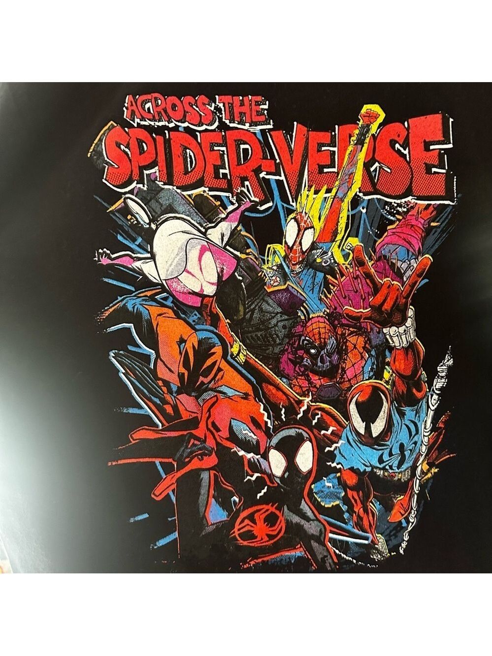 MARVEL SPIDERMAN ACROSS THE SPIDERVERSE Black Graphic T-shirt sz Large